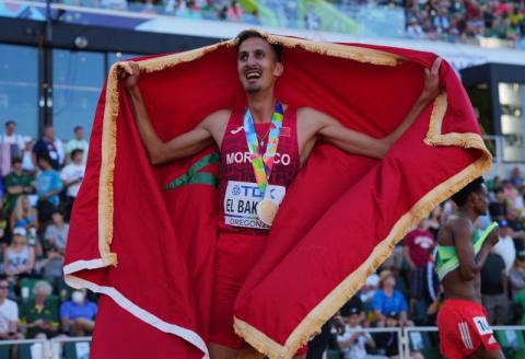 المغربي البقالي يحرز ذهبية سباق ثلاثة آلاف متر موانع ببطولة العالم