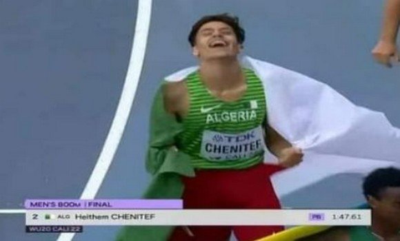 تتويج الجزائري هيثم شنيتف بفضية سباق 800 م