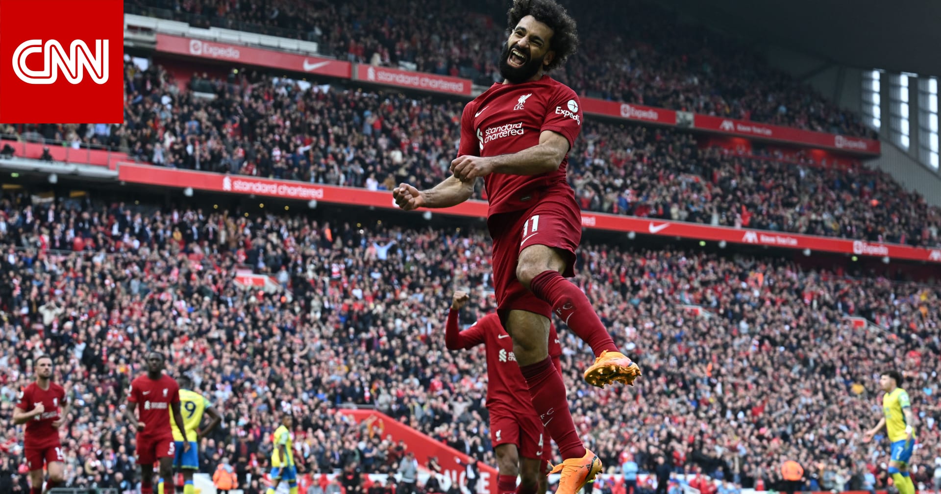 تفاعل مع ظهور محمد صلاح وابن ستيفن جيرارد عند دخولهما لأرض ملعب أنفيلد